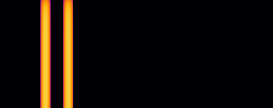Two distinct narrow vertical stripes